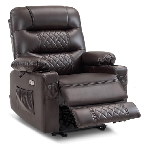 MCombo Zero Gravity Power Recliner Chair with Heat and Vibration Massage, Reclining Chair with USB Ports, Cup Holders for Living Room