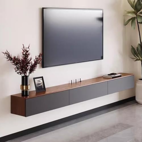 120/150/180CM Floating TV Stand Wall Mounted TV Cabinet with 2 Drawer Media Entertainment Center Wall Tv Unit with Cable Holes, for Living Room