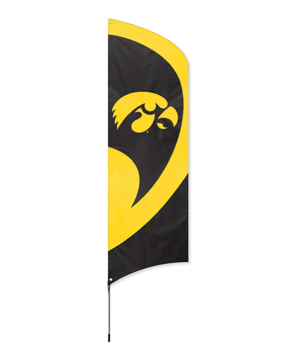 Iowa Hawkeyes NCAA Applique Embroidered Tall Team Flag, 8.5& x 2.5&