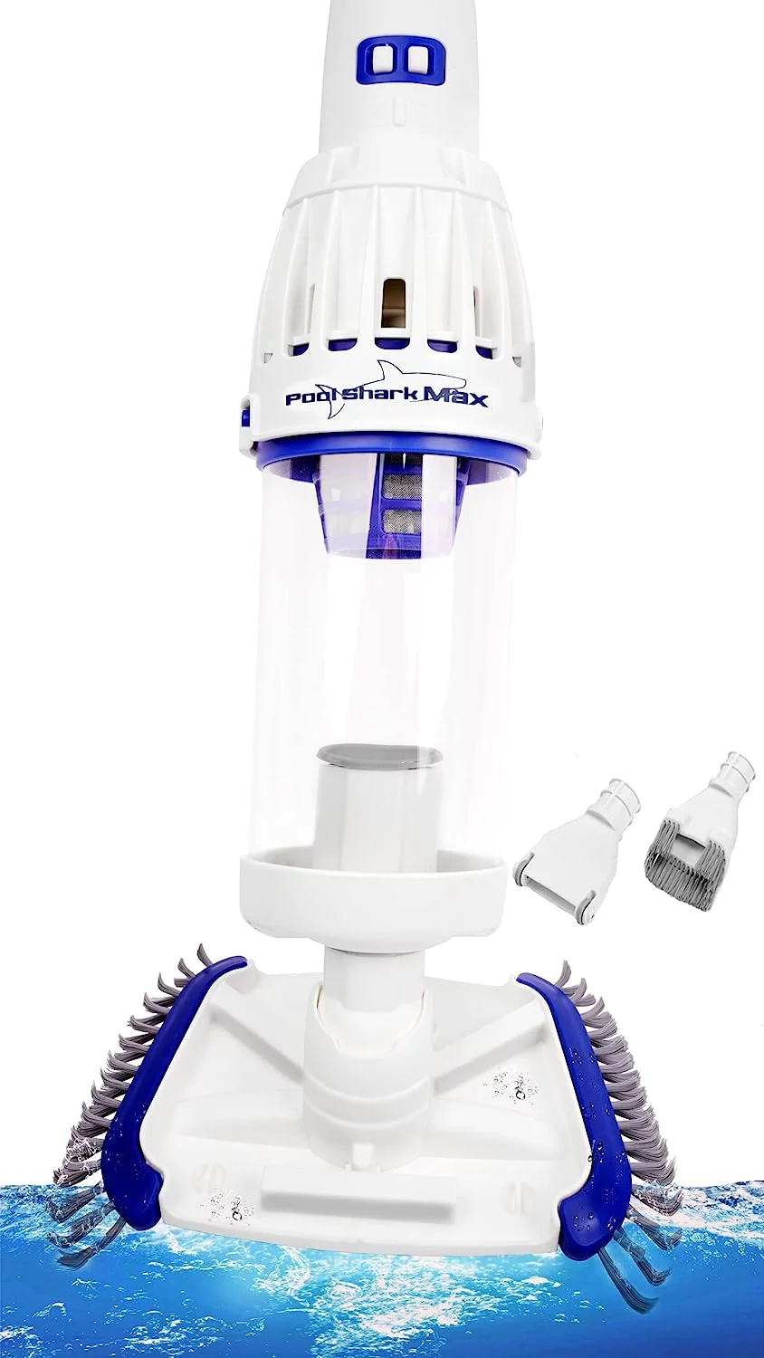 POOL SHARK Max Cordless Pool Vacuum Full Hour of Strong Suction for Deep Pool Cleaning