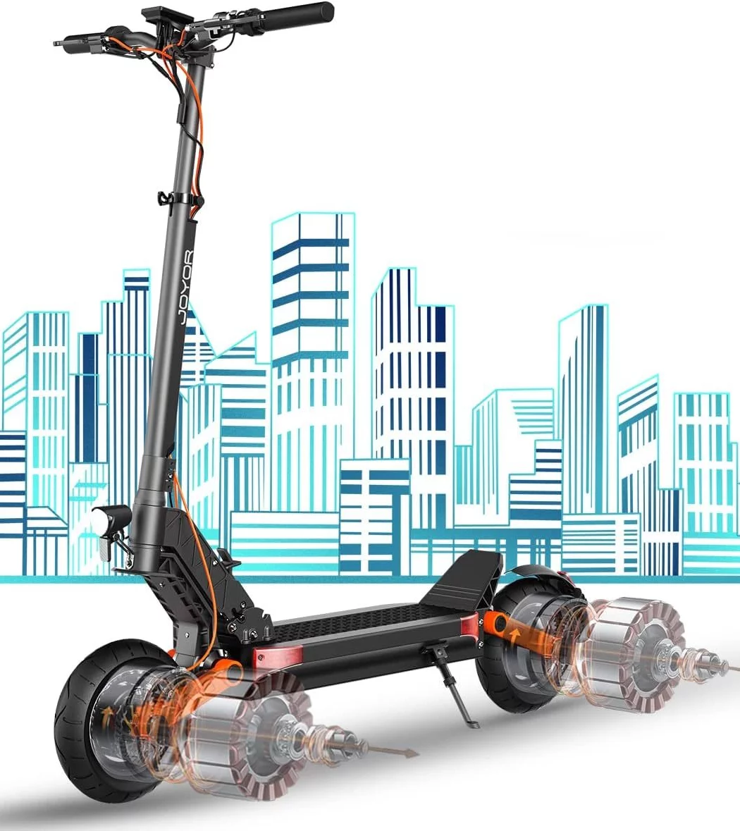 JOYOR S10S Dual Motor Electric Scooter, 2000W Motor Up to 37 MPH & 50 Miles Ranges, 10 Off-Road Tires Commuter Electric Scooter