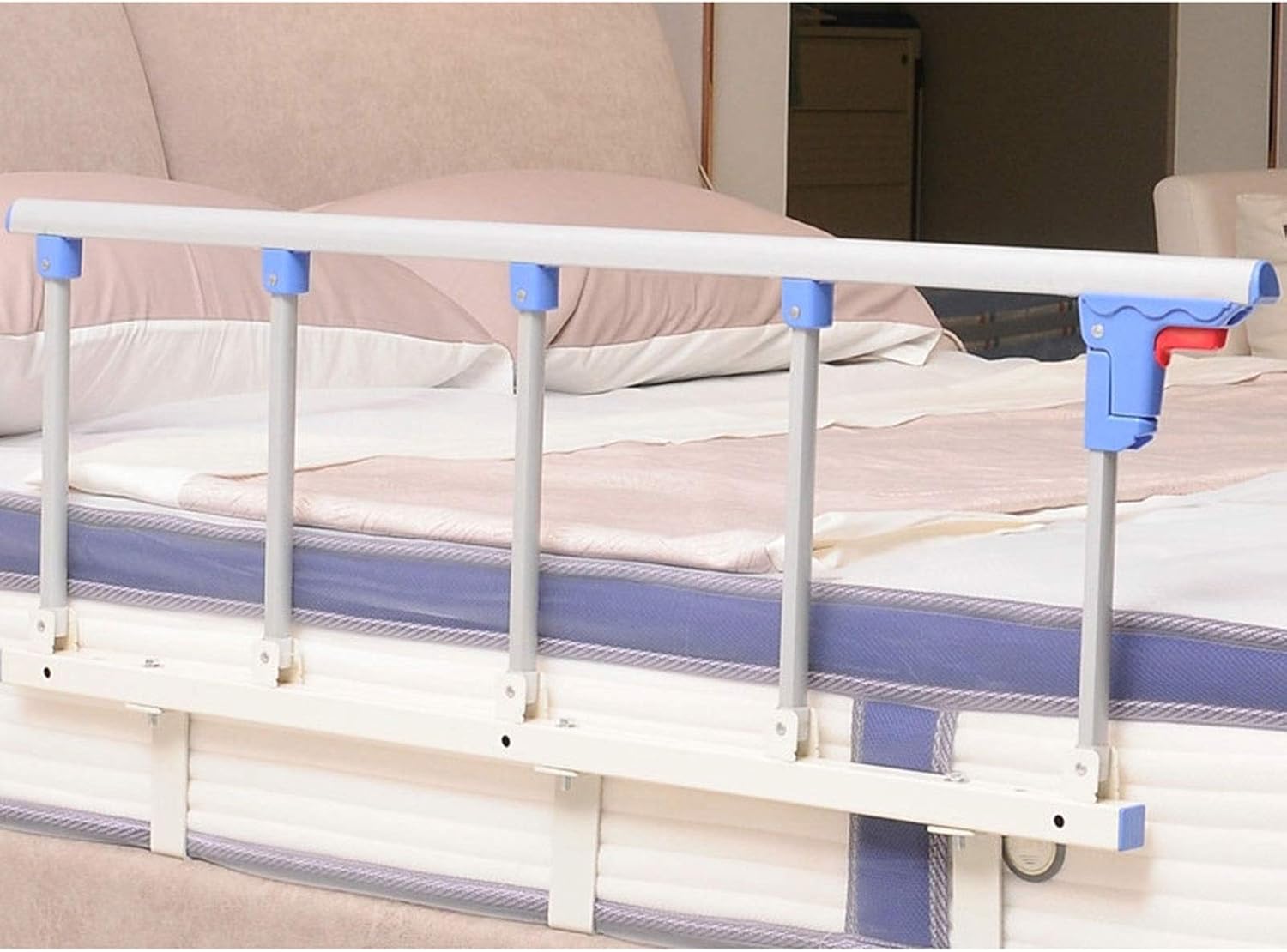 BETTKEN Bed Rail Safety Side Guard Foldable Portable Bed Safety Rail for Elderly Adults Support Handle Handicap Hospital Bumper Medical Bed Safety &