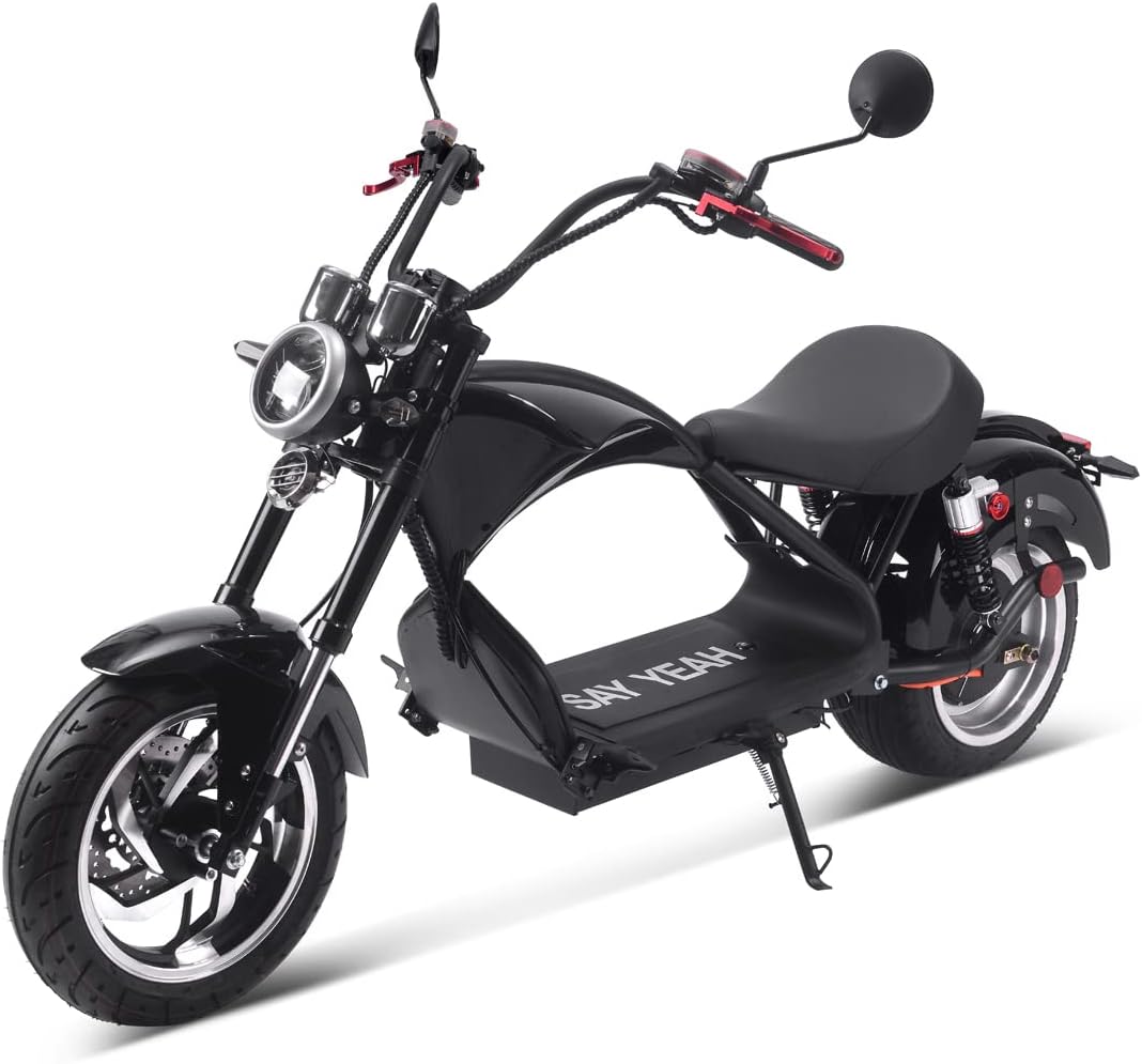 SAY YEAH 2500W Fat Tire Electric Scooter for Adults, 37 mph, 60V20Ah Battery, 4 Speeds Lithium E-Motorcycle with Reverse Gear Function