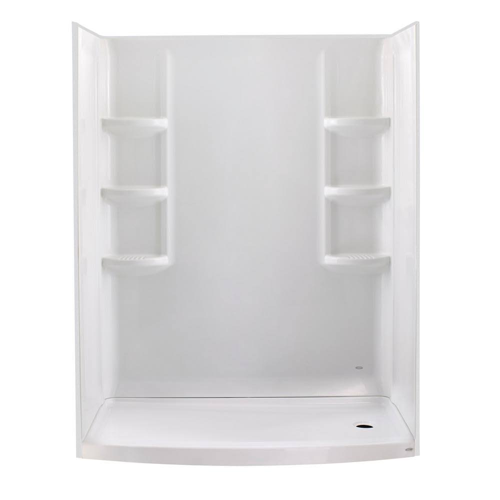 American Standard Ovation Curved 30 in. x 60 in. x 72 in. 3-Piece Direct-to-Stud Alcove Shower Wall in Arctic White