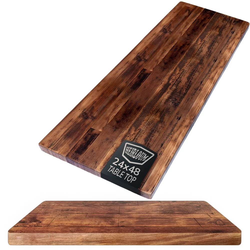 HEIRLOUM Reclaimed Wood Table Top - Rustic Recycled Solid Wooden Piece Perfect for Signs, Counters, Kitchens Table Tops (Reclaimed Wood Table Top