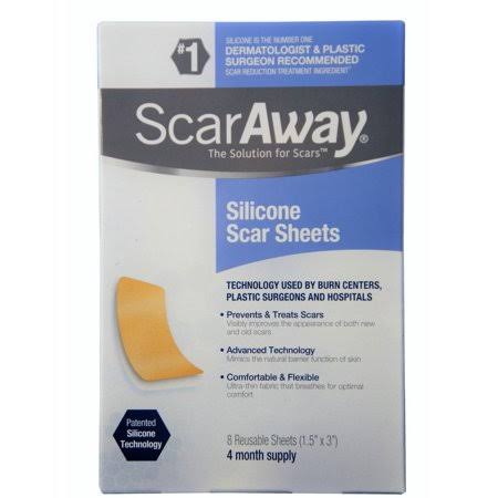 6 Pack - Scaraway Silicone Scar Sheets (1.5 inch x 3 inch) 8 ct