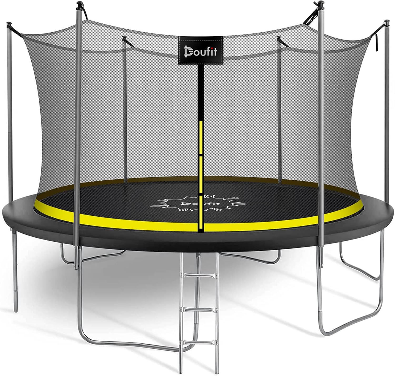 Doufit Upgraded 8FT 10FT 12FT 15FT Trampolines with Enclosure Net and Ladder