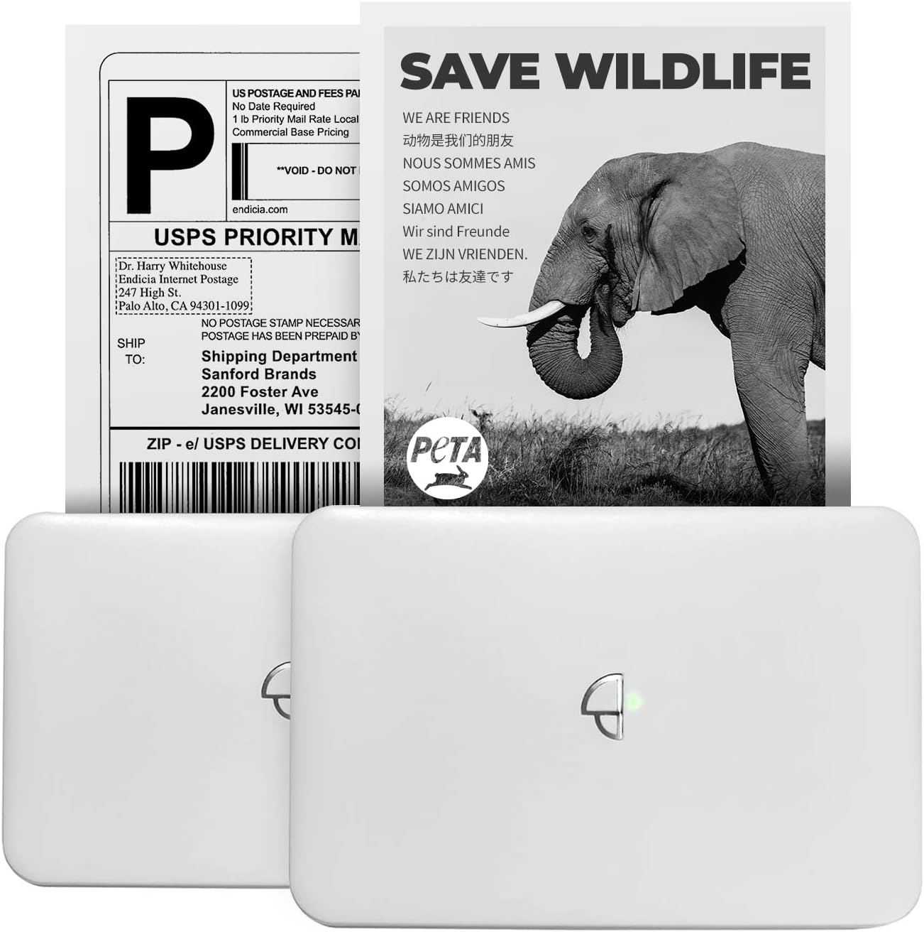 Portable Travel Printer-Wireless Thermal Printer Compatible with iOS Android Window for Printing Sticker, Logo,Label,Receipt,Photo