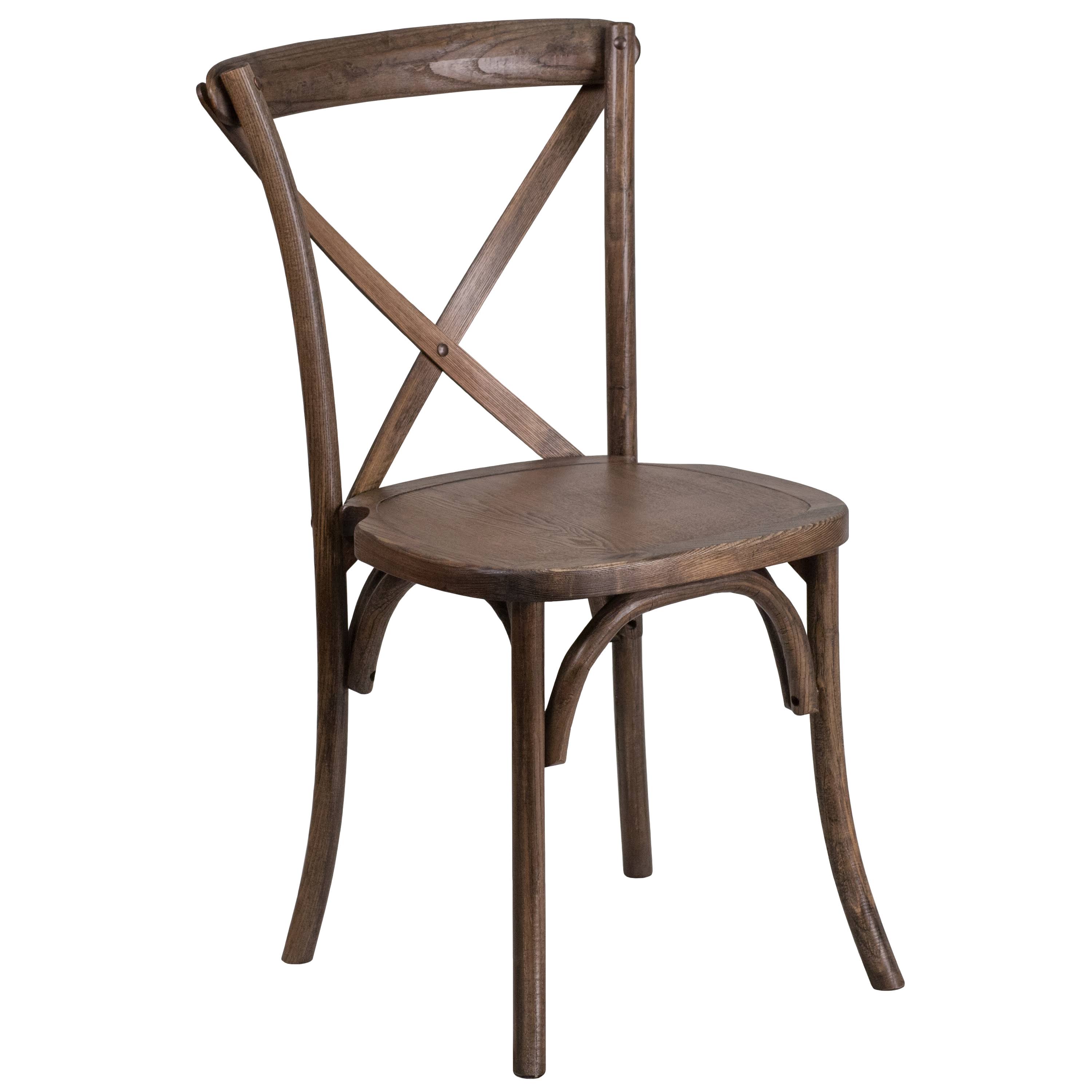 Flash Furniture Hercules Series Stackable Wood Cross Back Chair, Pecan