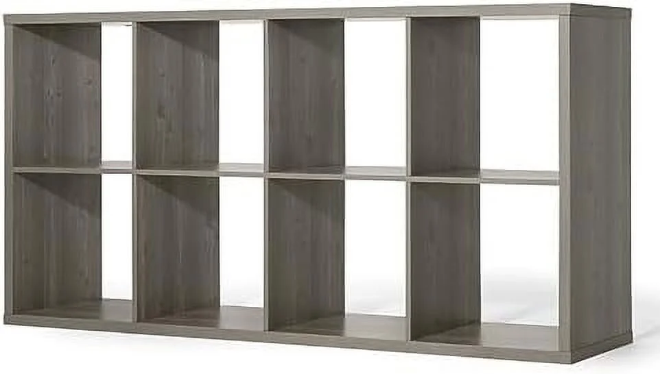 HOOMHIBIU Sturdy Room 13-Inch Cube  Organizer   with Extra Thick Exterior Edge  Open   Divider  Bookcase  8-Cube  White