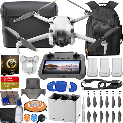 DJI Mini 4 Pro Drone Fly More Combo with RC 2 Controller (With Screen) Folding Drone with 4K Video, Under 249g, 34 Mins Flight Time