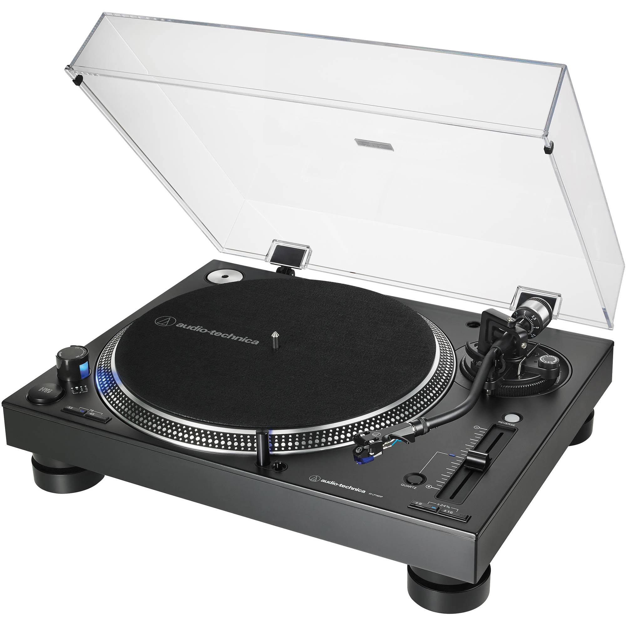 Audio-Technica AT-LP140XP-BK Direct-Drive Professional DJ Turntable, Black
