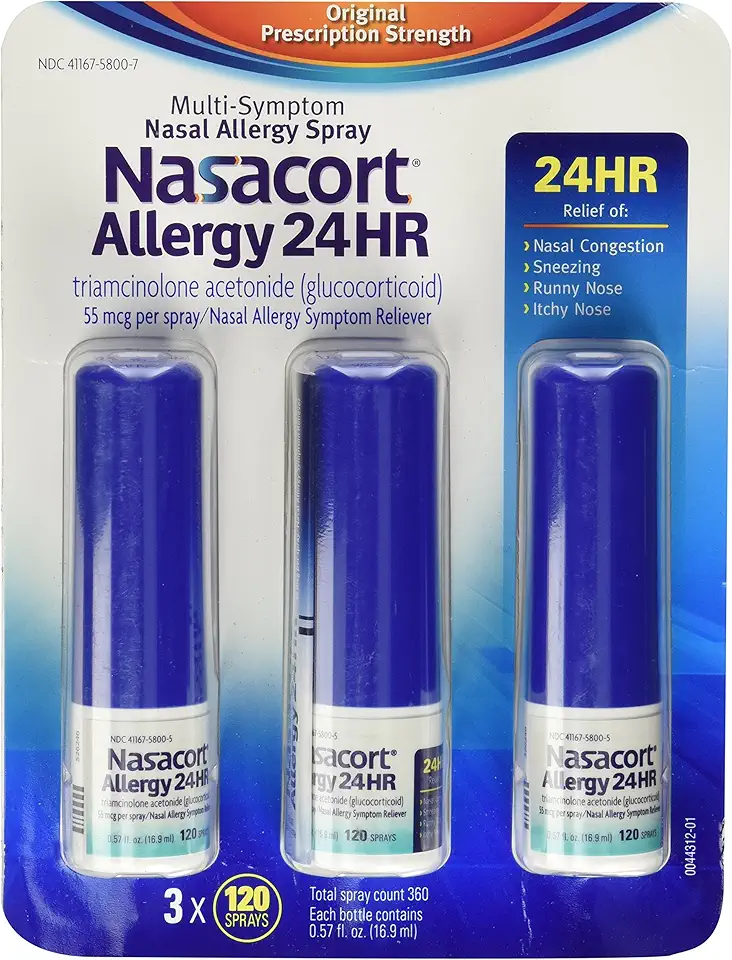 Nasacort Allergy 24hr Non-Drip Nasal Spray (120 sprays, 3 pk..) - Kansas Nuitrition - HNZSDS