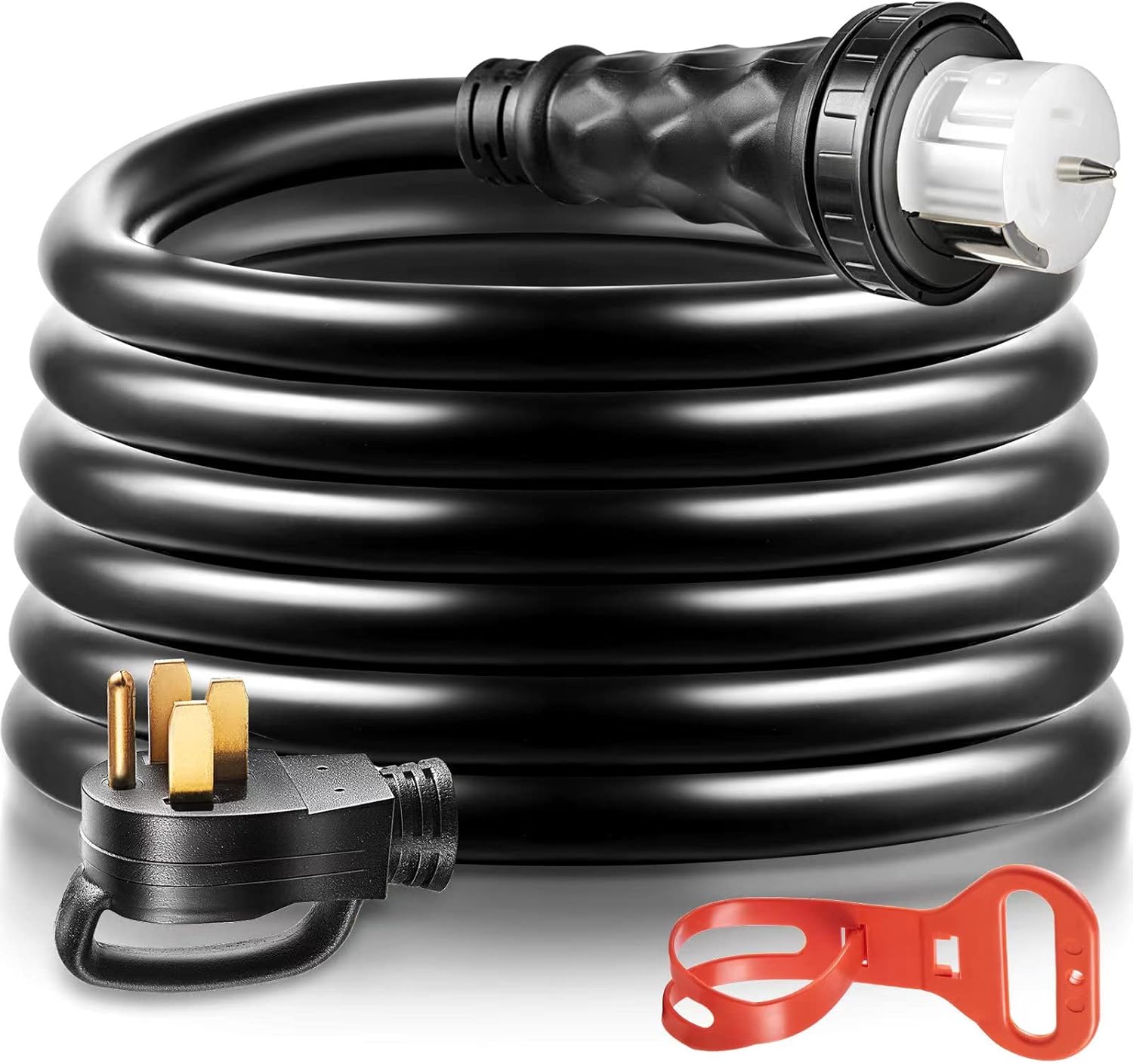IHAYNER Temp Power Generator Cord, NEMA 14-50P / SS2-50R, 50 Amp Gnerator Power Cord, 25 FT, STW 6/3 + 8/1 Generator Extension Cord
