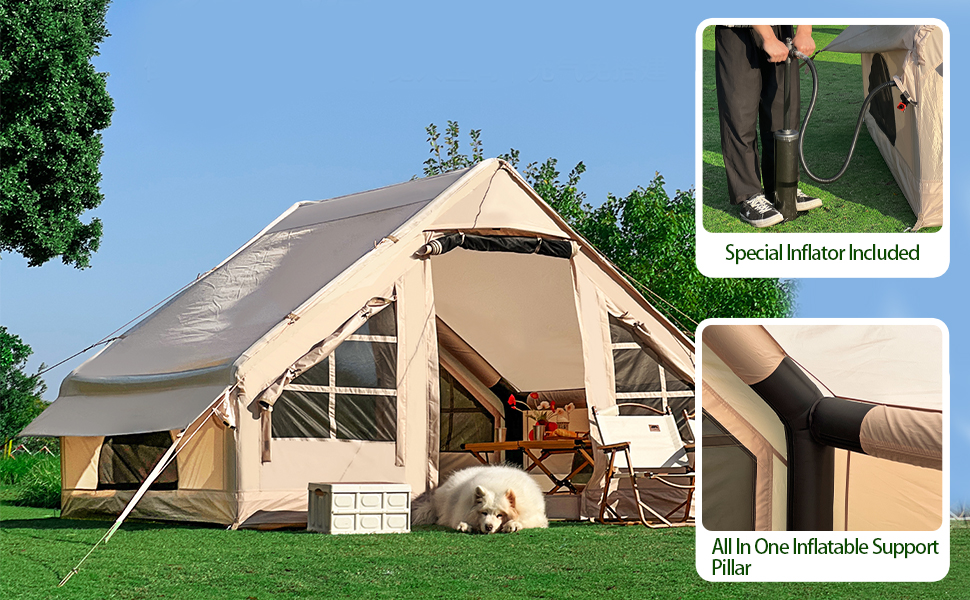 Inflatable camping tent hut tent