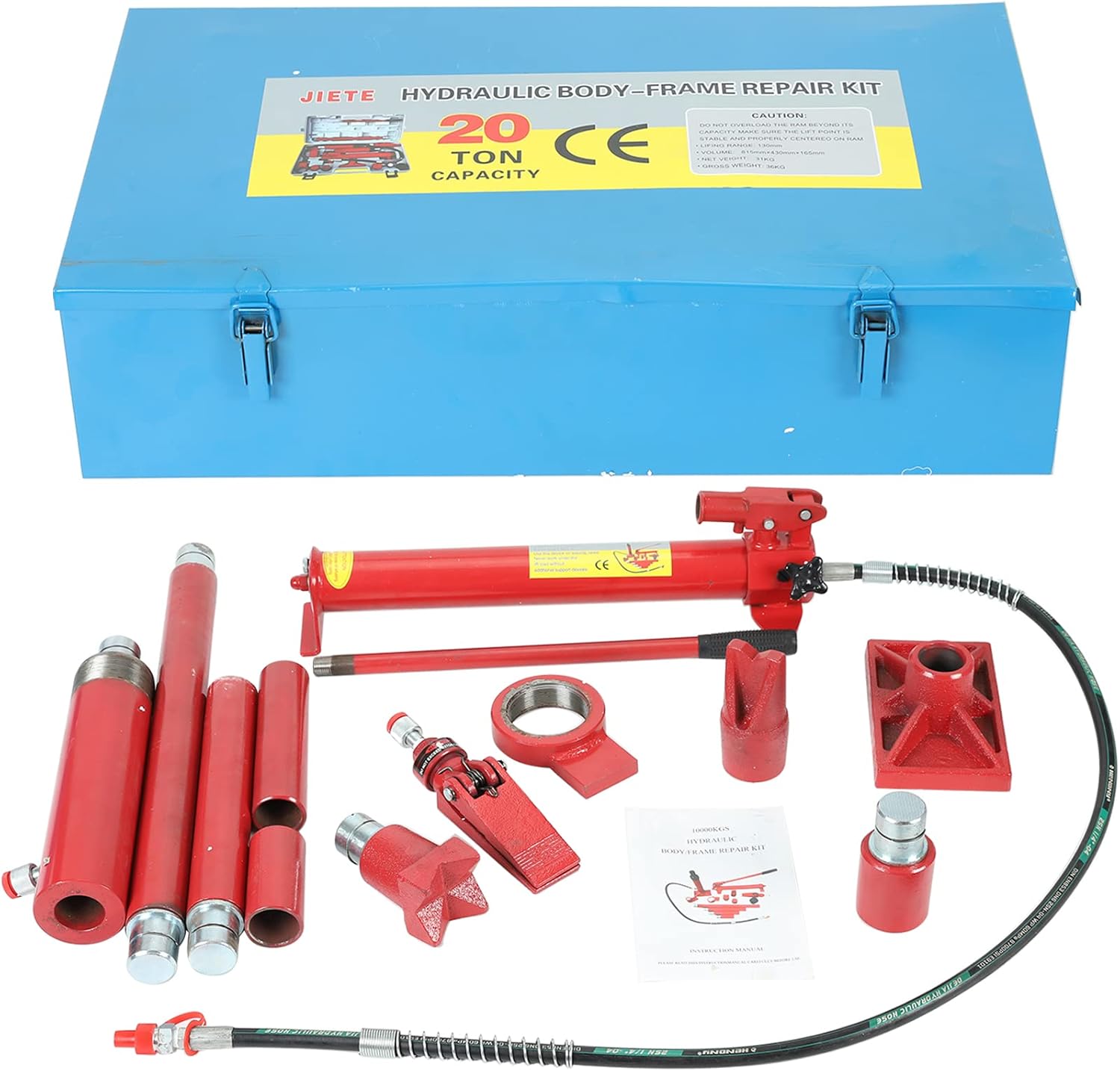 20 Ton Porta Power Kit - 2M(78.7 inch) Oil Hose Hydraulic Car Jack Ram for Loadhandler Truck Bed Unloader Farm and Hydraulic Equipment Construction
