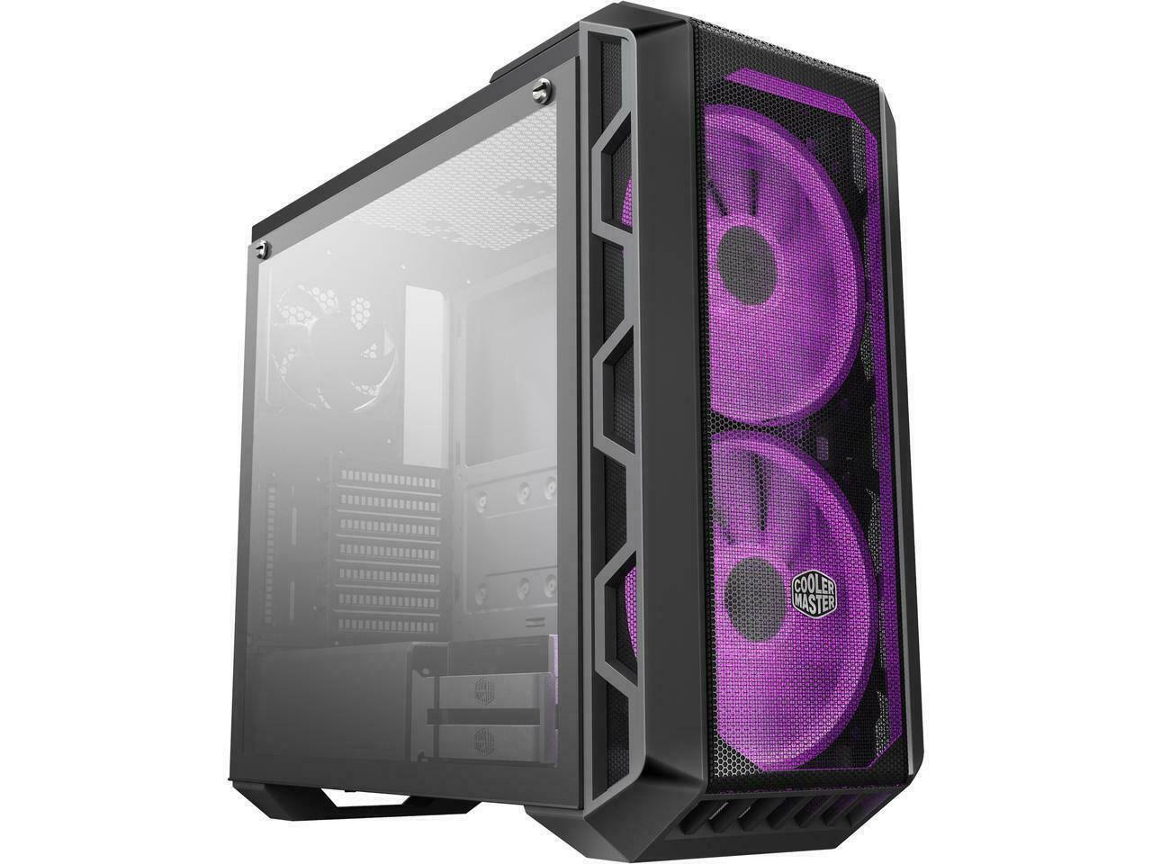 Cooler Master - MasterCase H500 ATX Mid-Tower Case with Tempered Glass Side Panel and Dual 200mm RGB Fans - Iron Gray