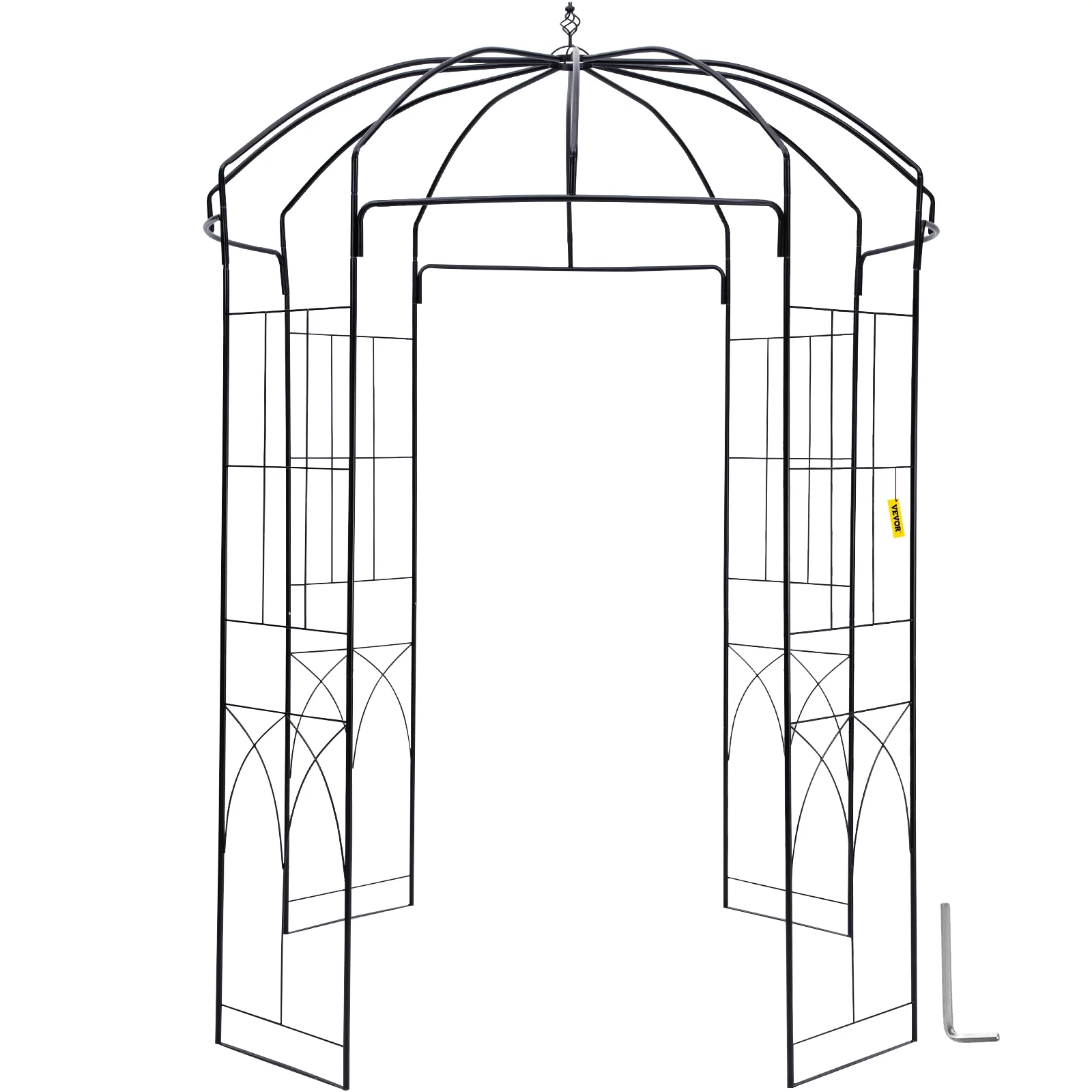 VEVOR Birdcage Shape Gazebo,8' High x 5.2' Wide, Heavy Duty Wrought Iron Arbor, Wedding Arch Trellis for Climbing Vines in Outdoor Garden, Lawn