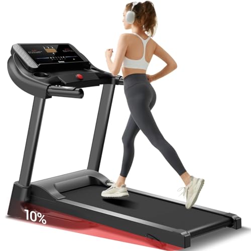 CURSOR FITNESS Home Folding Treadmill with Pulse Sensor, 2.5 HP Quiet Brushless, 7.5 MPH, 265 LBS Capacity