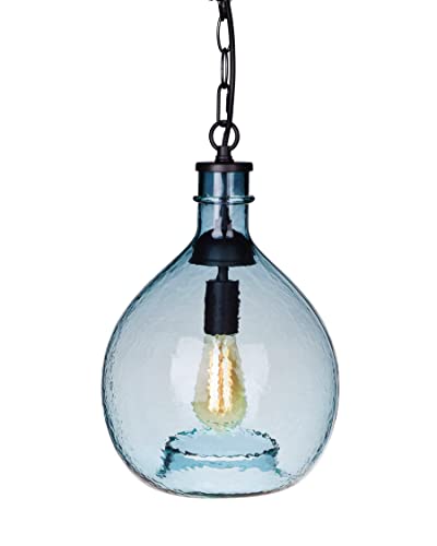 CASAMOTION Pendant Lights Kitchen Island Blown Glass Pendant Lighting Recycle Clear Entryway Light Fixtures Hanging Modern Farmhouse Dining Room