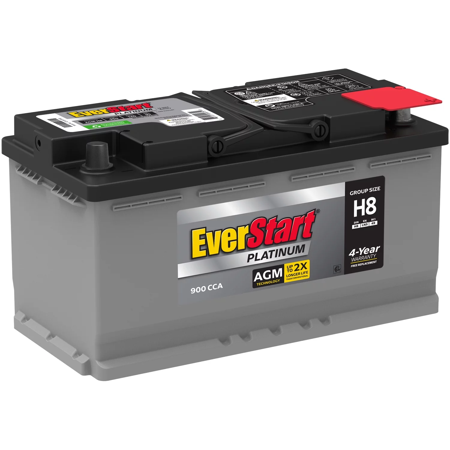 EverStart Platinum BOXED AGM Battery, Group Size H8 12 Volt, 900 CCA
