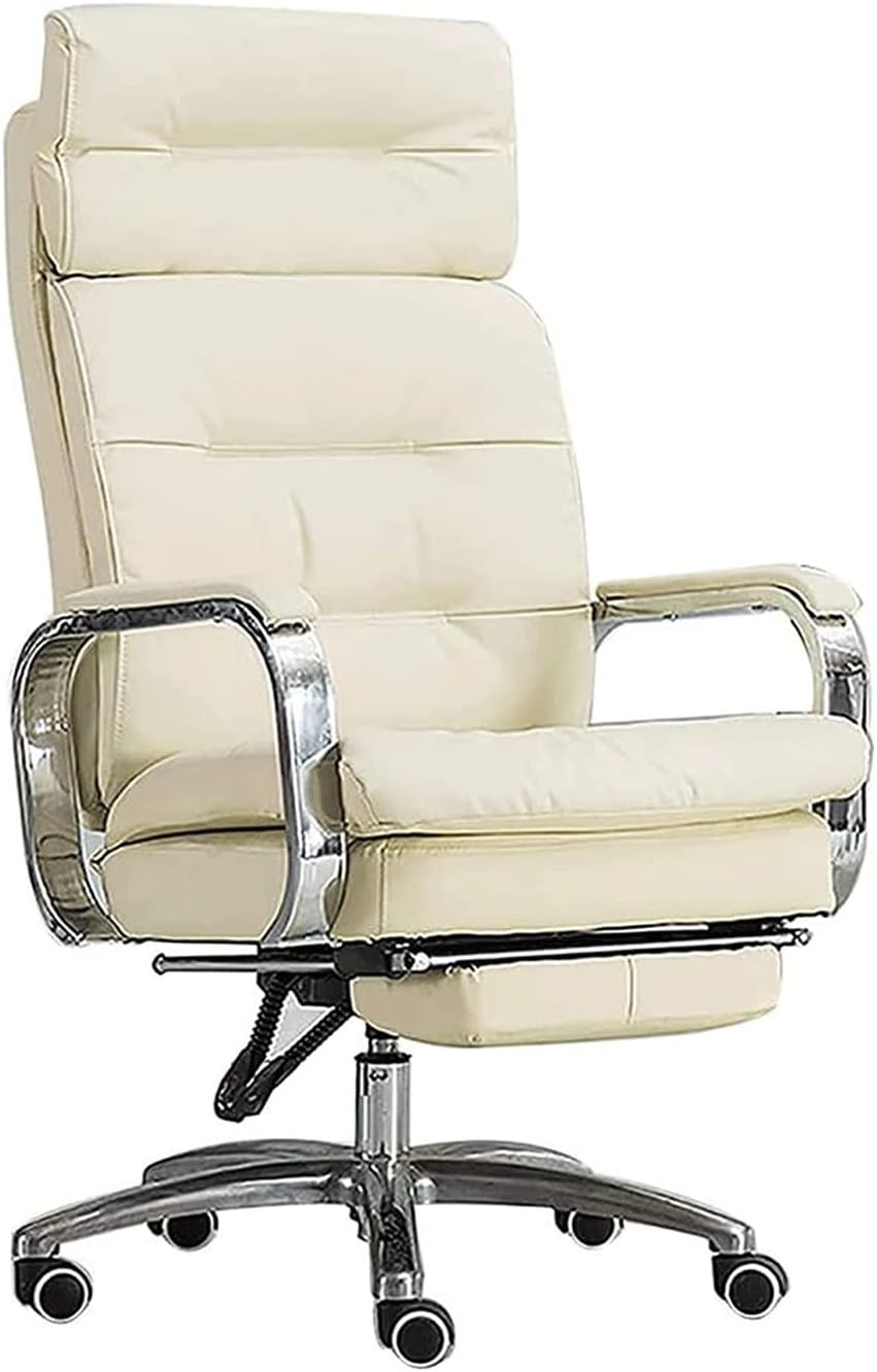 Big and Tall Executive Home Office Chair with Footrest, Ergonomic PU Leather Desk Chairs, Swivel Chair w/Adjustable Height