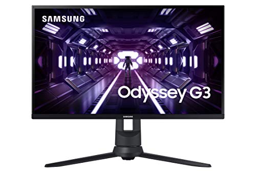 SAMSUNG Odyssey G3 Series 24-Inch FHD 1080p Gaming Monitor, 144Hz, 1ms, 3-Sided Border-Less, VESA Compatible, Height Adjustable Stand