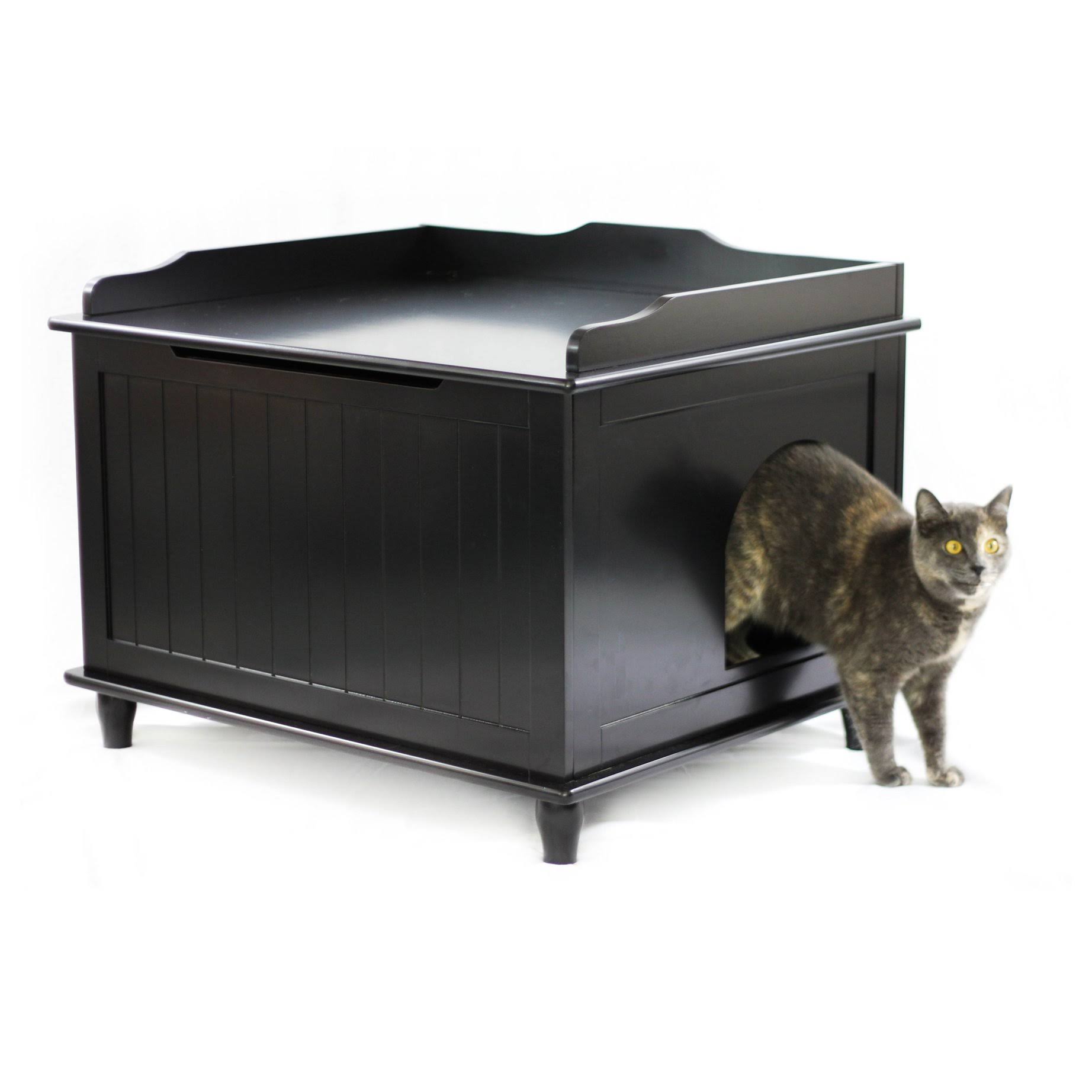 Designer Catbox Jumbo Litter Box Enclosure in Black