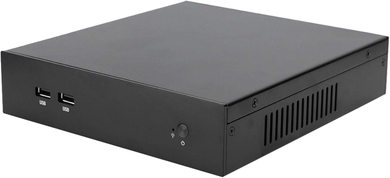 125 Mini-ITX Slim Profile Compact Small Form Factor Computer Case, HTPC Case Home Theater Computer ITX Mini Motherboard Desktop Computer Case T44