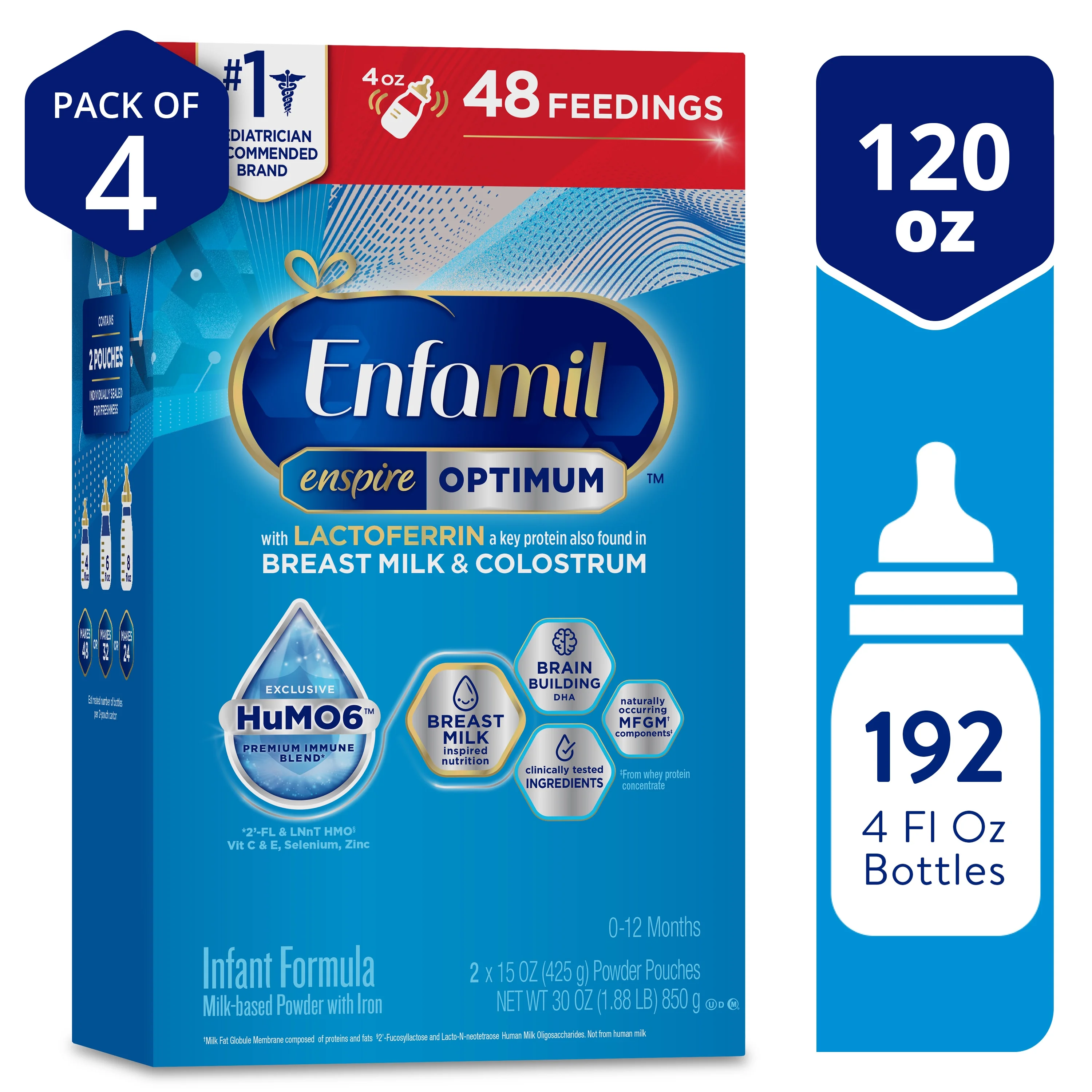 Enfamil Enspire Optimum Baby Formula, with Immune-Supporting Lactoferrin found in Colostrum, Our Closest Formula to Breast Milk, Dual Prebiotics