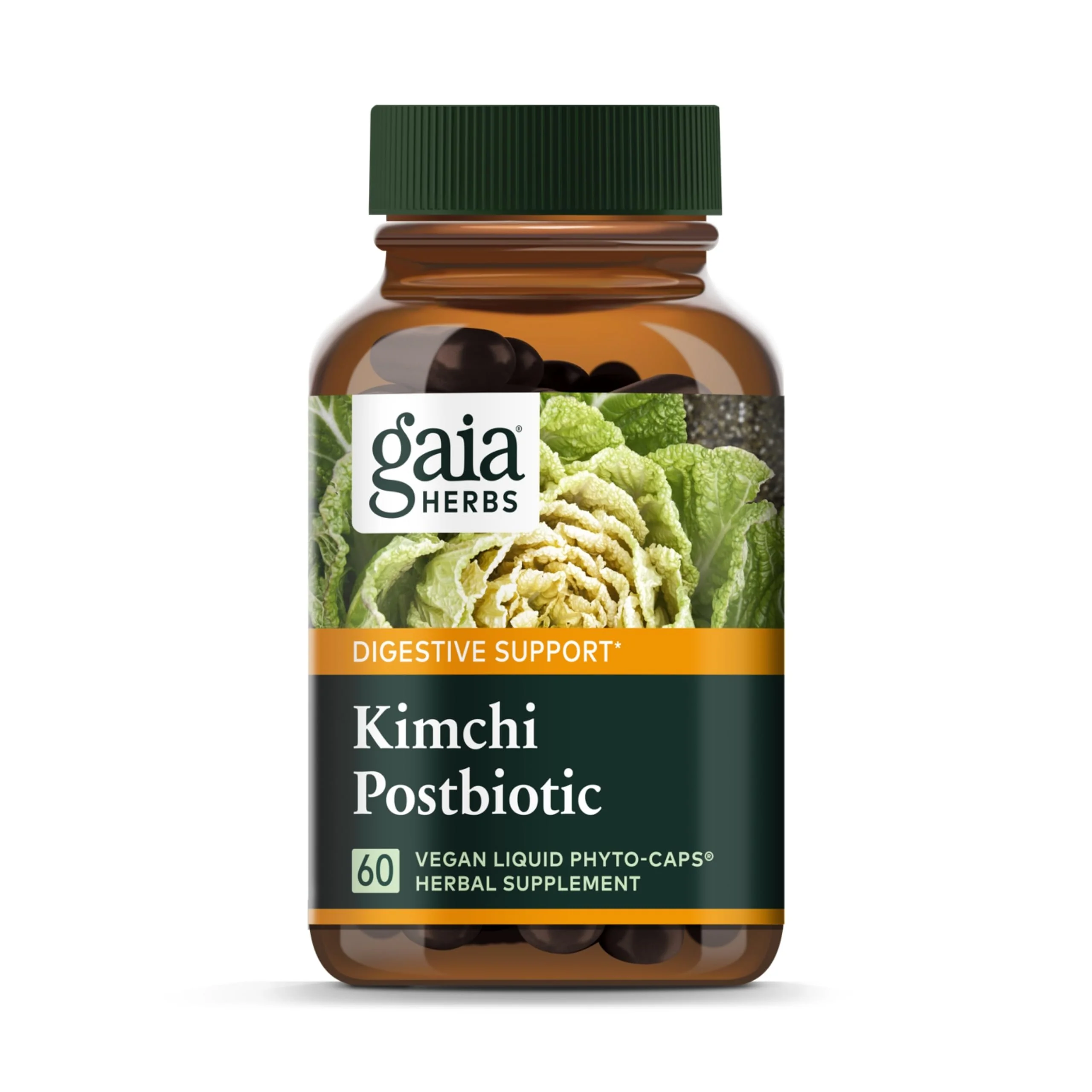 Gaia Herbs Kimchi Postbiotic - Natural Digestive Supplement for Gut Health - Made with Organic Fermented Kimchi - Free from Dairy, Soy & Gluten