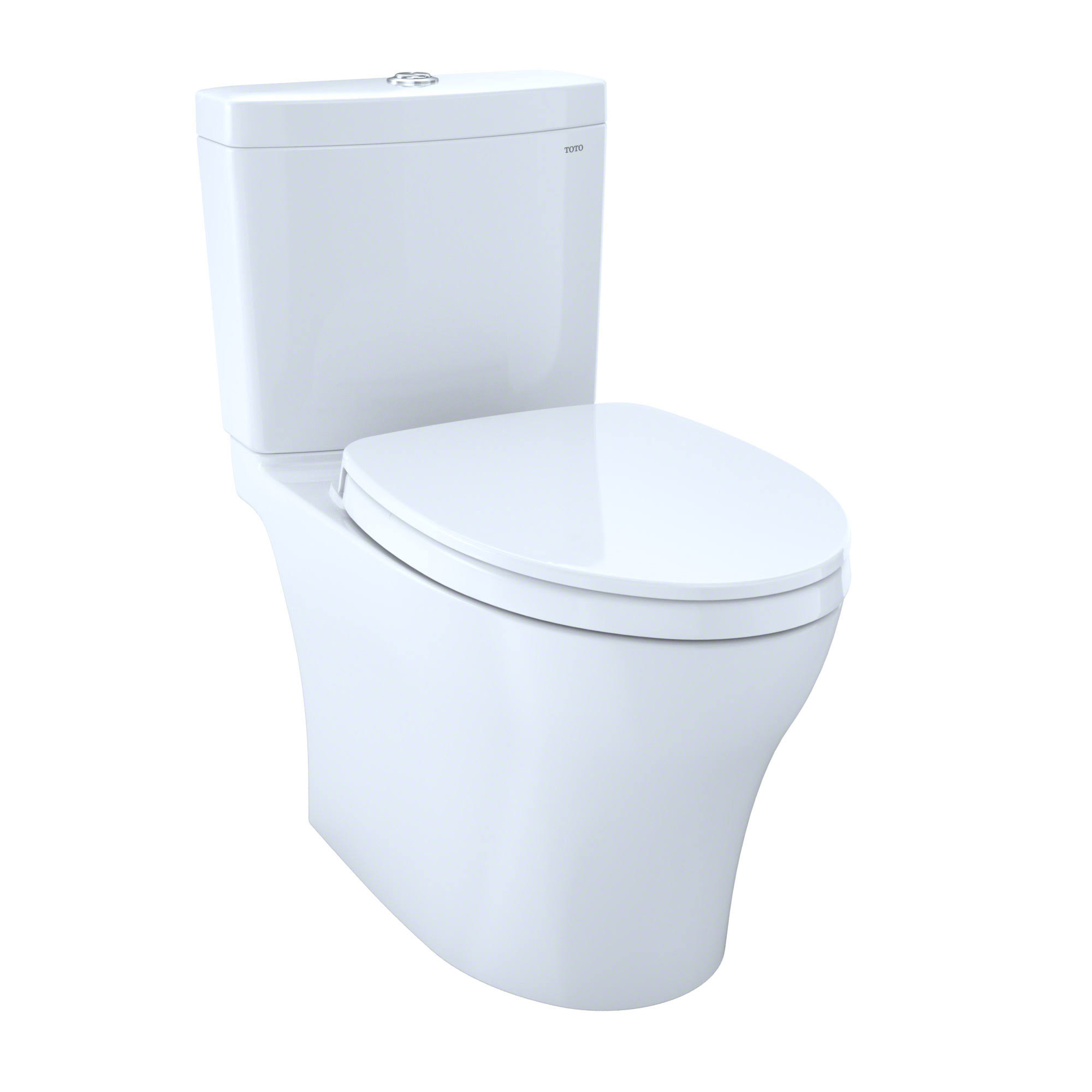 Toto Aquia IV Washlet+ Two-Piece Elongated Dual Flush 1.28 and 0.8 GPF Toilet with CeFiONtect, Cotton White (MS446124CEMG#01)