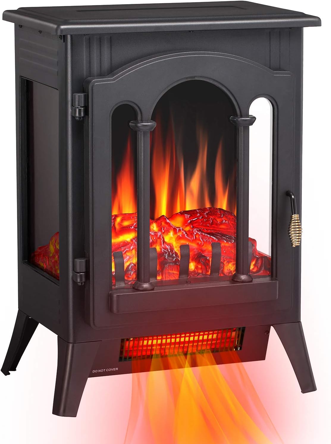 Antarctic Star 3D Infrared Electric Fireplace Stove, Freestanding Fireplace Heater Adjustable Brightness,Portable,Thermostat,Overheating Protection