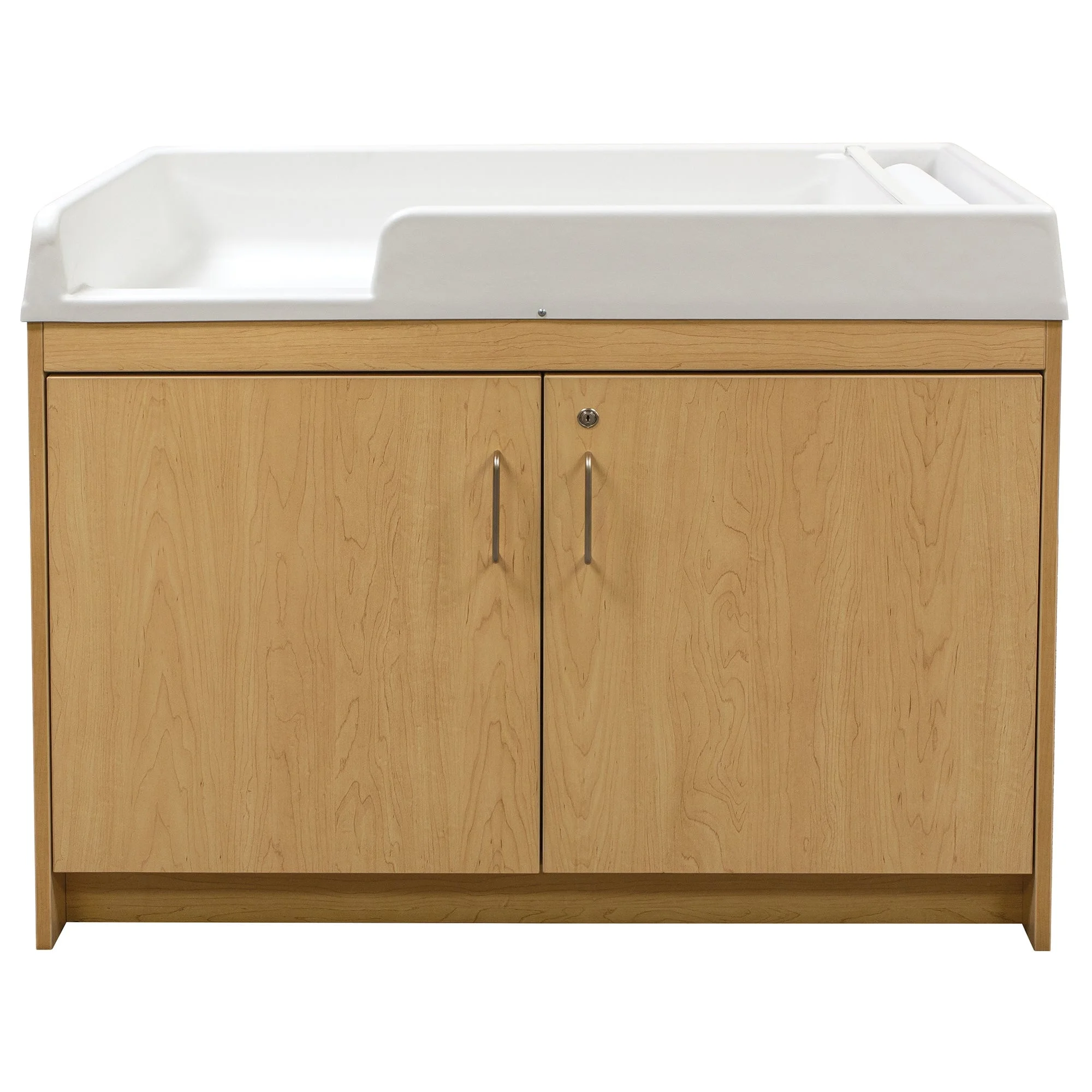 Tot Mate Baby Changing Table with Storage Cupboard, Nursery Furniture, Maple Wood,