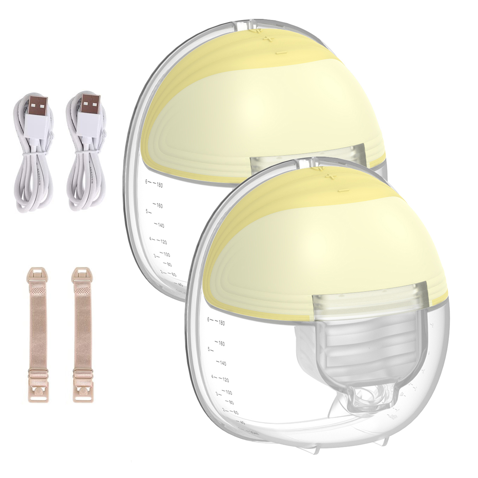 Suzicca Invisible Wearable Breast Pump Portable Hands Free Electric Breast Pump 2 Modes 9 Suction Low Noise with 24mm Silicone Flange 180ml Storage
