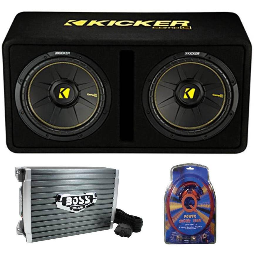 Kicker 44DCWC122 12x22 1200W Car Audio Subwoofer Sub Enclosure+Mono Amplifier Amp
