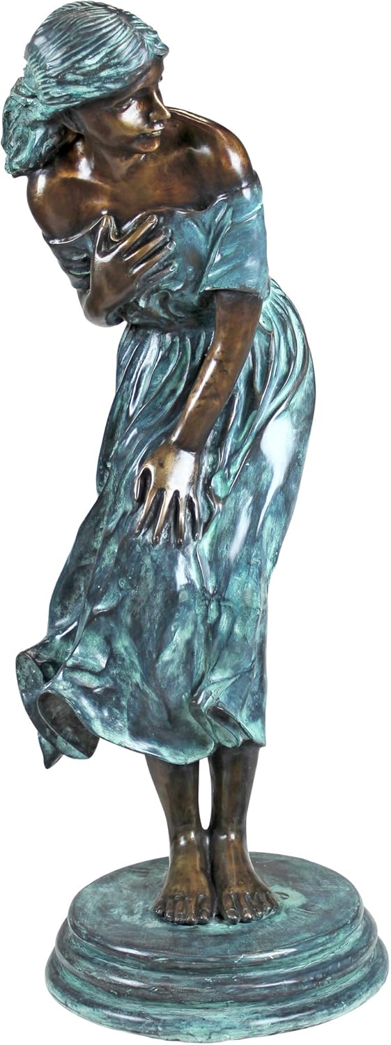 Design Toscano The Windblown Maiden Cast Bronze Garden Statue