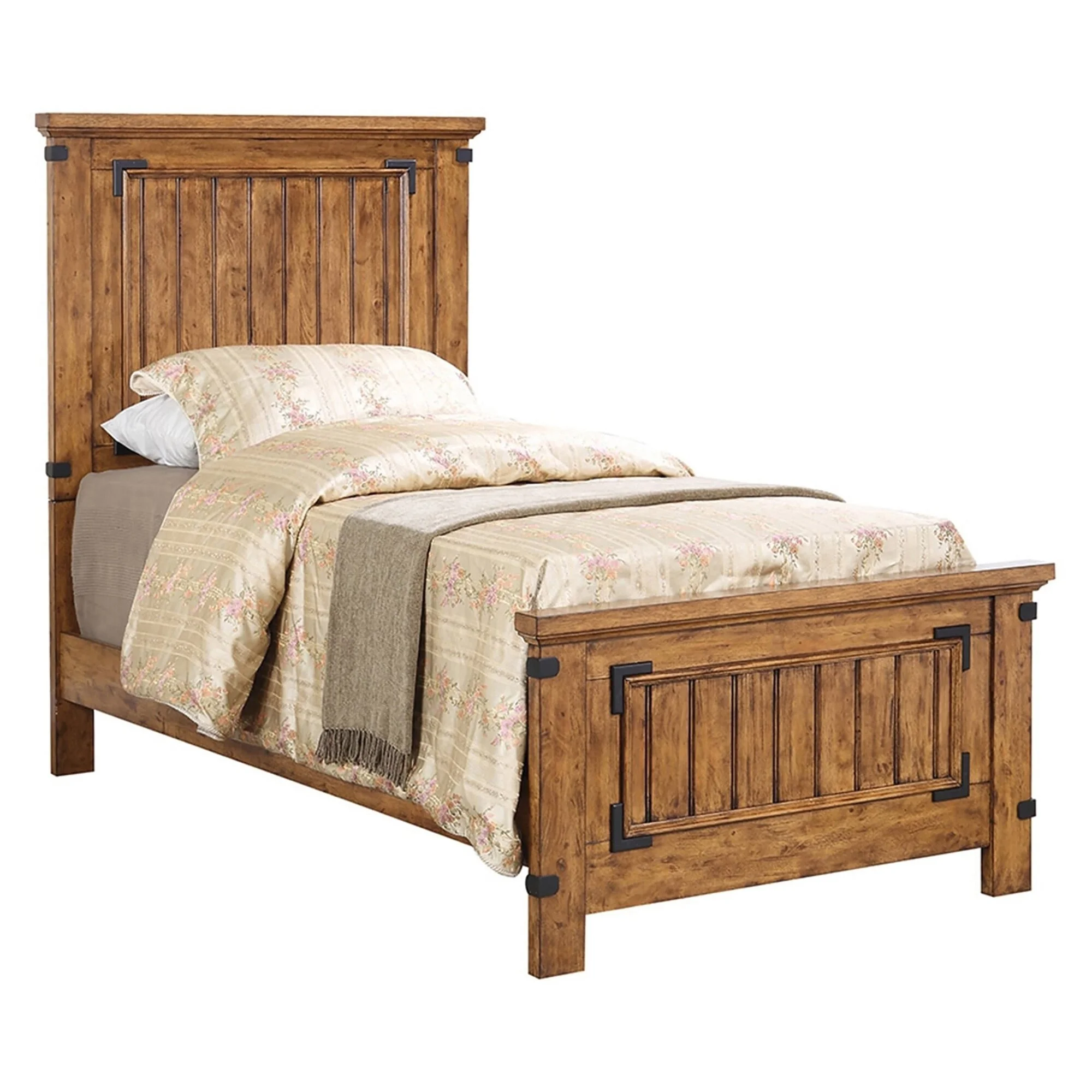 Gaheris Rustic Honey Panel Bed Twin