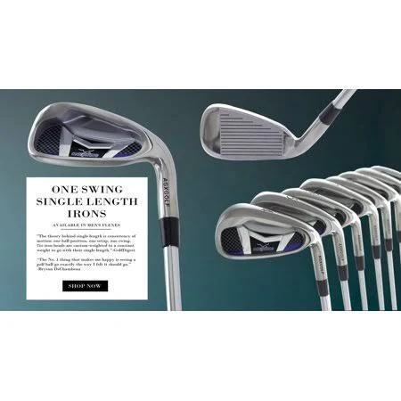 One Swing Same Length Men&s Tour Game Improvement Stainless Steel Irons Set; 4-9 Irons + Pitching Wedge + Sand Wedge: Regular Fl