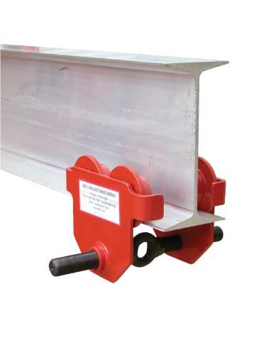 Vestil E-MT-1 Steel Low Profile Eye Manual Push Trolley 1000-lb Capacity 2 8-5 8 I-Beam Flange-1 2 Headroom