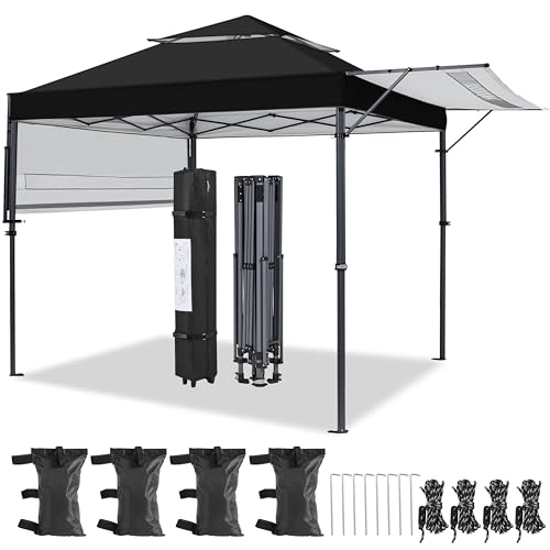 Yaheetech 10x17ft Pop Up Canopy with Awnings, 2-Tier Outdoor Canopy Tent, Heavy Duty Instant Shelter with Ventilation