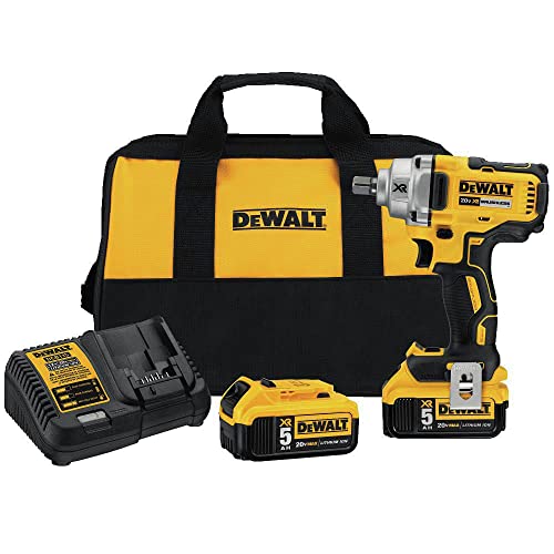 DEWALT 20V MAX* XR Cordless Impact Wrench Kit with Detent Pin Anvil, 1/2-Inch (DCF894P2)