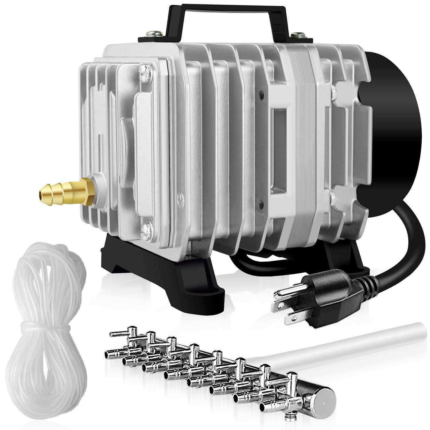 Simple Deluxe Commercial Air Pump LGPUMPAIR75 1189 GPH 58W 75L/min 8 Outlets with Airline Tubing 25 Feet for Aquarium - Pet Supplies online store