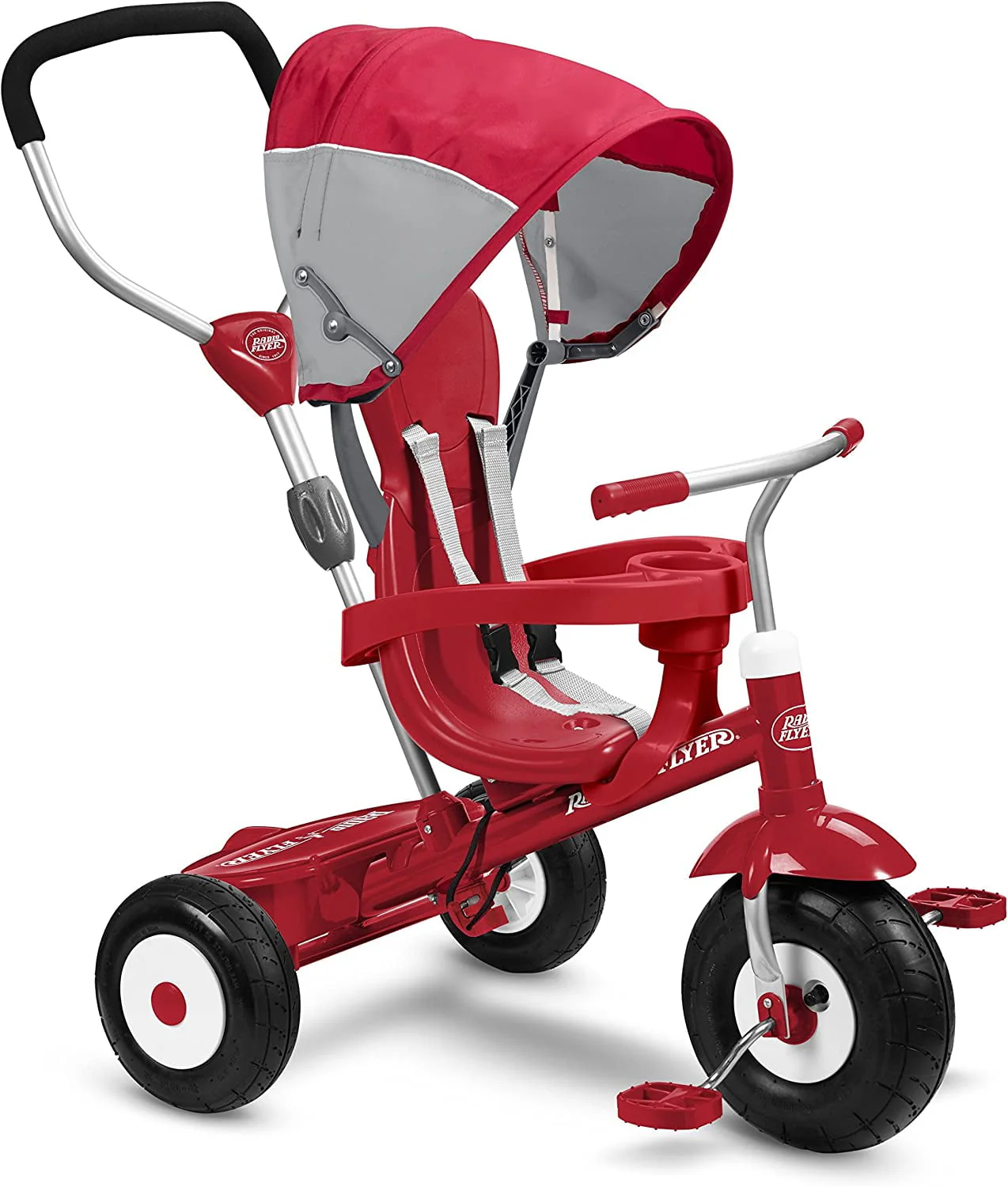 Radio Flyer, All-Terrain 4-in-1 Stroll 'N Trike, Air Tires, Red