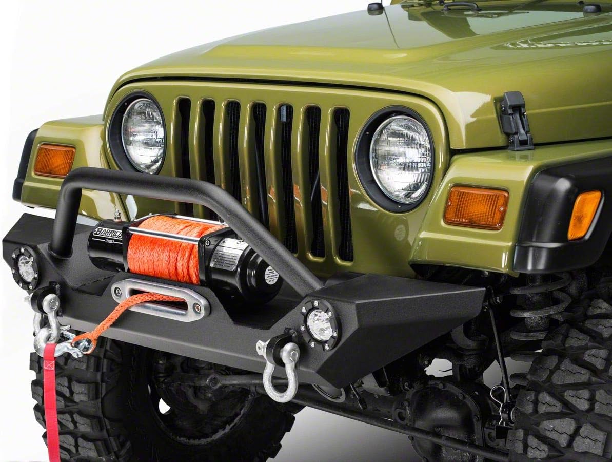 Barricade Trail Force HD Front Bumper with LED Lights Compatible with 87-06 Jeep Wrangler YJ & TJ