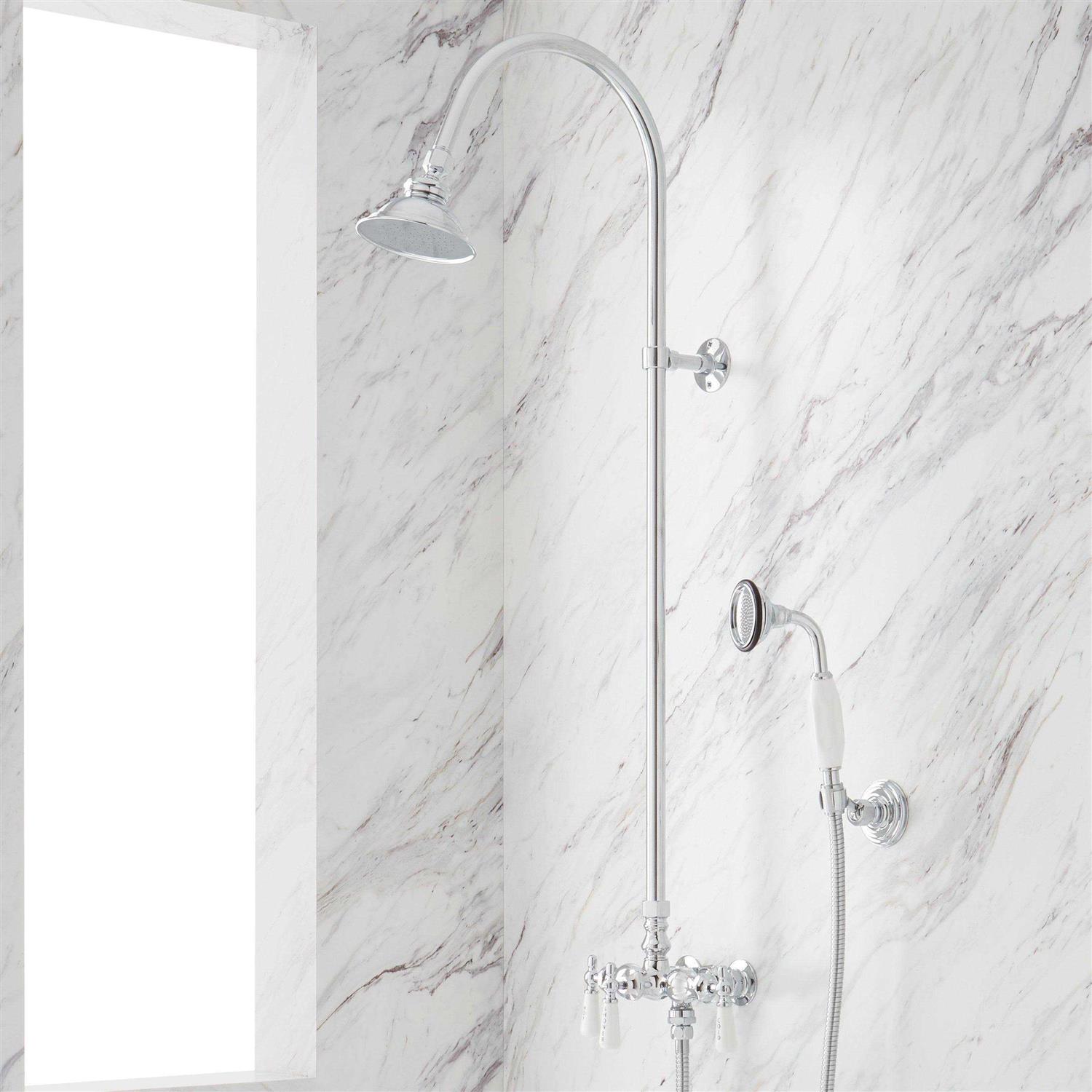 Baywood Exposed Pipe Shower System with Rough-in Valve Signature Hardware - Shop Hardware Tools Online Store