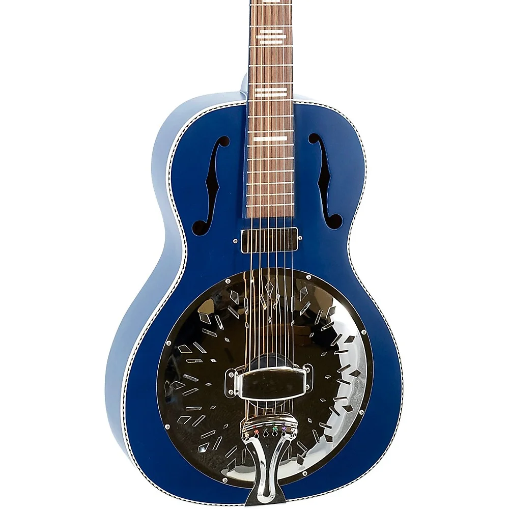 Recording King 6 String Resonator Guitar, Right, Wabash Blue RPH-R2-E-MBL - Curated Treasures Market