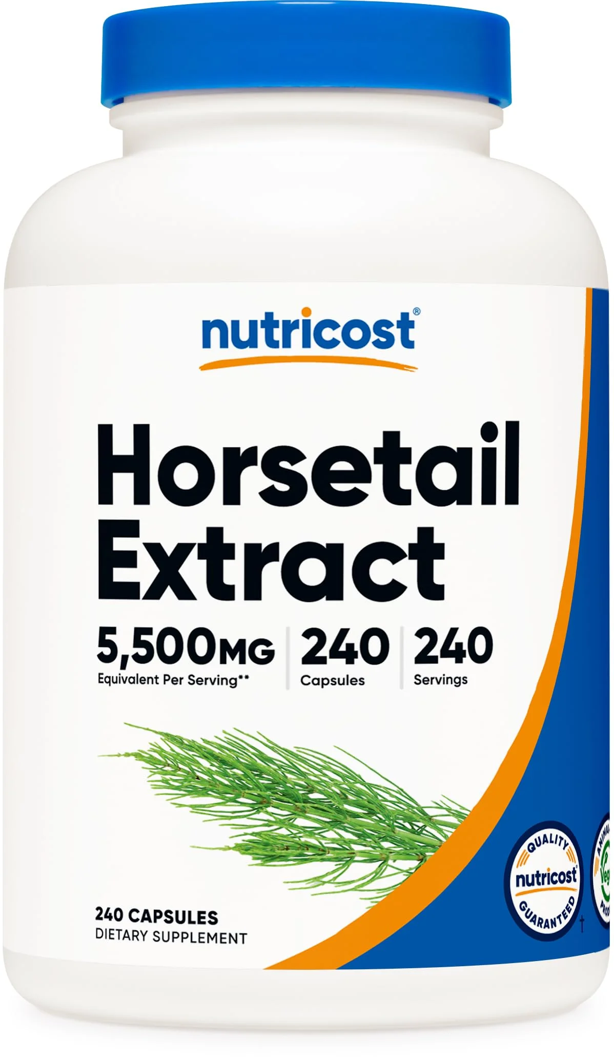 Nutricost Horsetail Extract Capsules (5,500 MG Equivalent Per Serving, 240 Servings) - Non GMO, Vegan - Kansas Nuitrition - HNZSDS