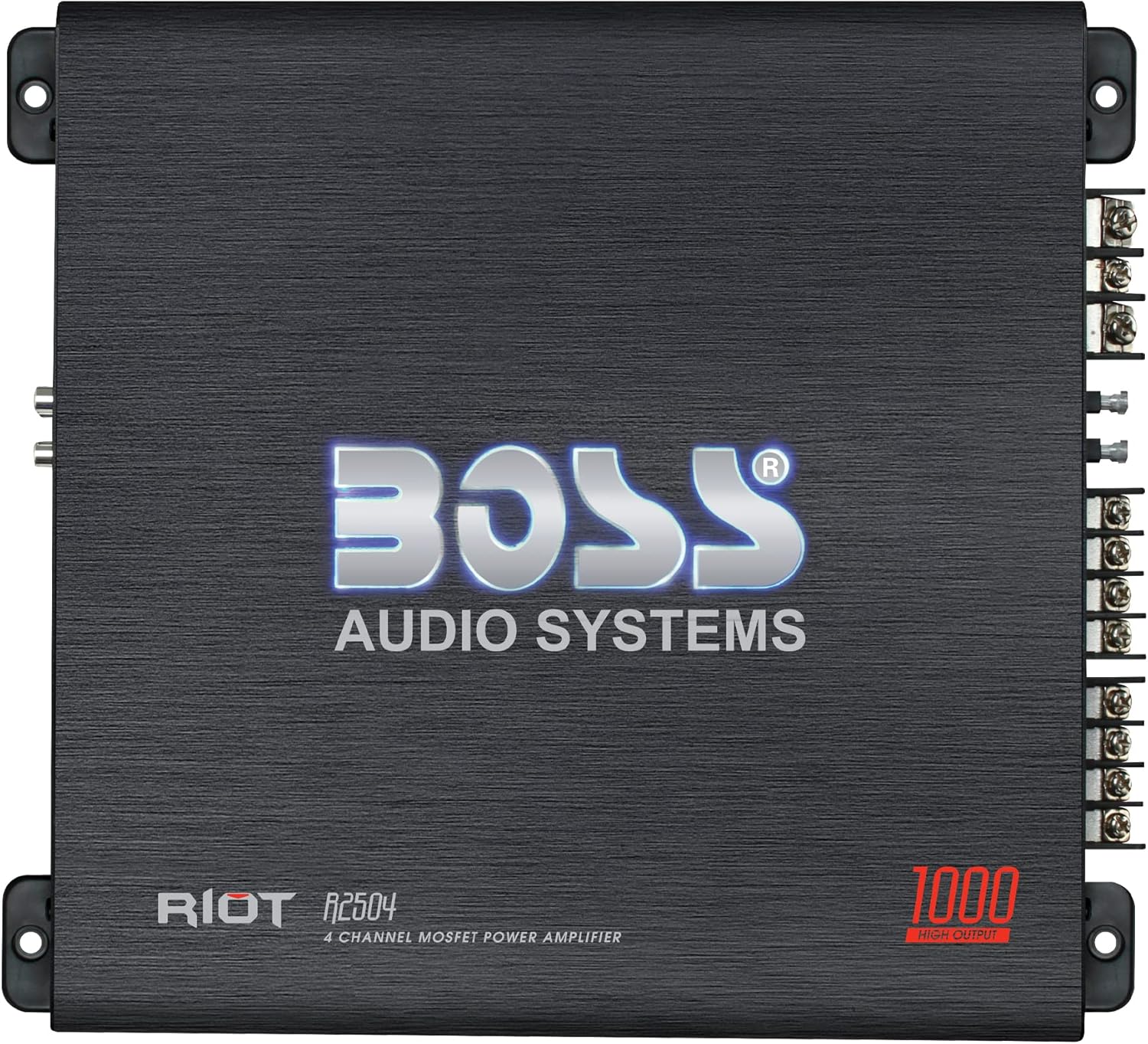 BOSS Audio Systems R3002 Riot Series Car Audio Amplifier - 600 High Output, 2 Channel, 2/8 Ohm, High/Low Level Inputs, High/Low Pass Crossover