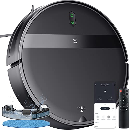Robot Vacuum and Mop Combo 2300Pa for Pet Hair | Robotic Vacuum Cleaner with WiFi/Alexa/App | Auto Recharge & Tangle-Free | Ultra-Slim Quiet 2.8" for